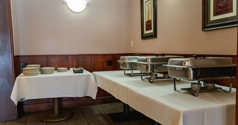 Large metal catering trays