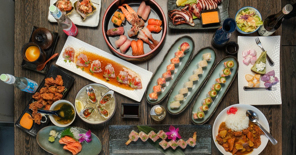 A spread of various  dishes from Waki