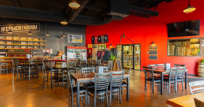Interior, wide view of seating area