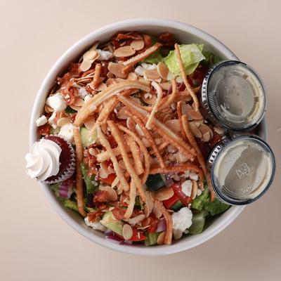 Mixed salad and dips