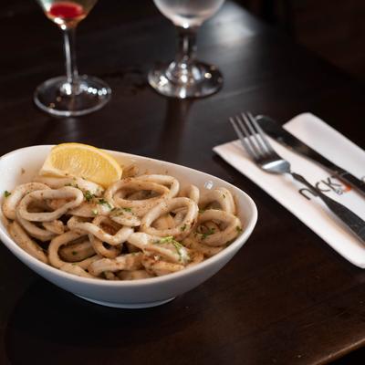 Stir fried calamari.
