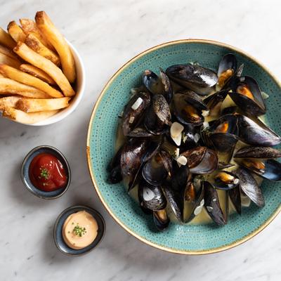 Hollander Mussels and hand cut fries