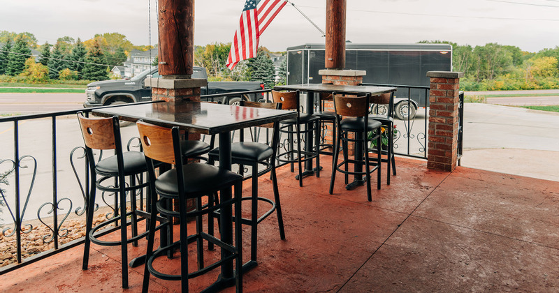 Exterior, tall tables