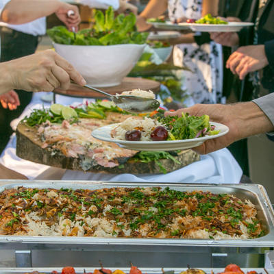 Guests tasting some of the dishes