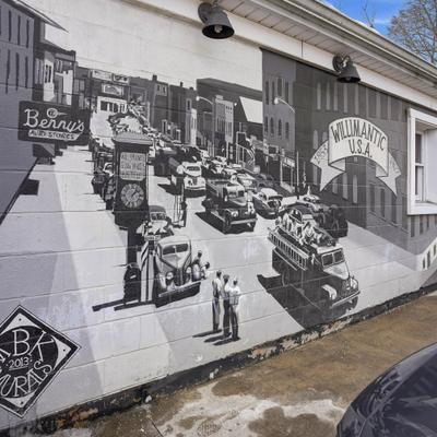 willimantic mural outside of that breakfast place building.