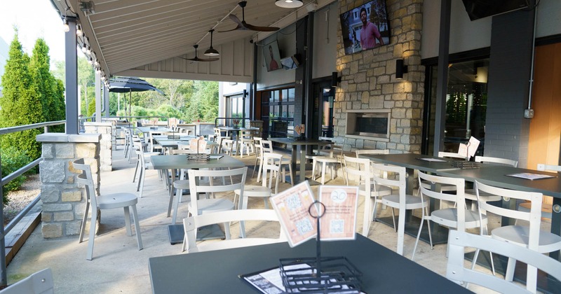 Covered patio, seating area