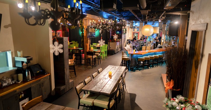 Seating and bar areas