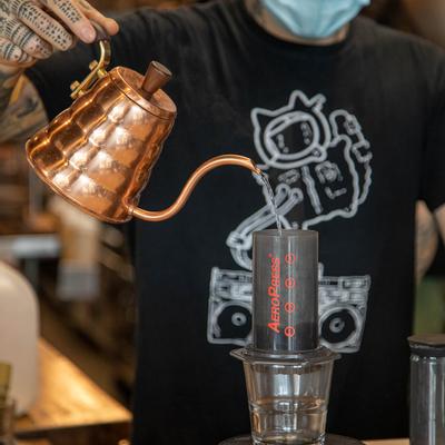 Staff preparing cocktail