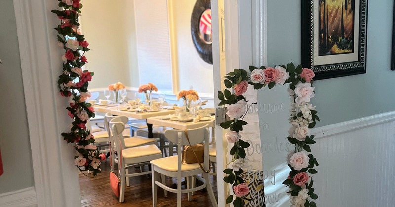 Interior, tables and seating ready for guests