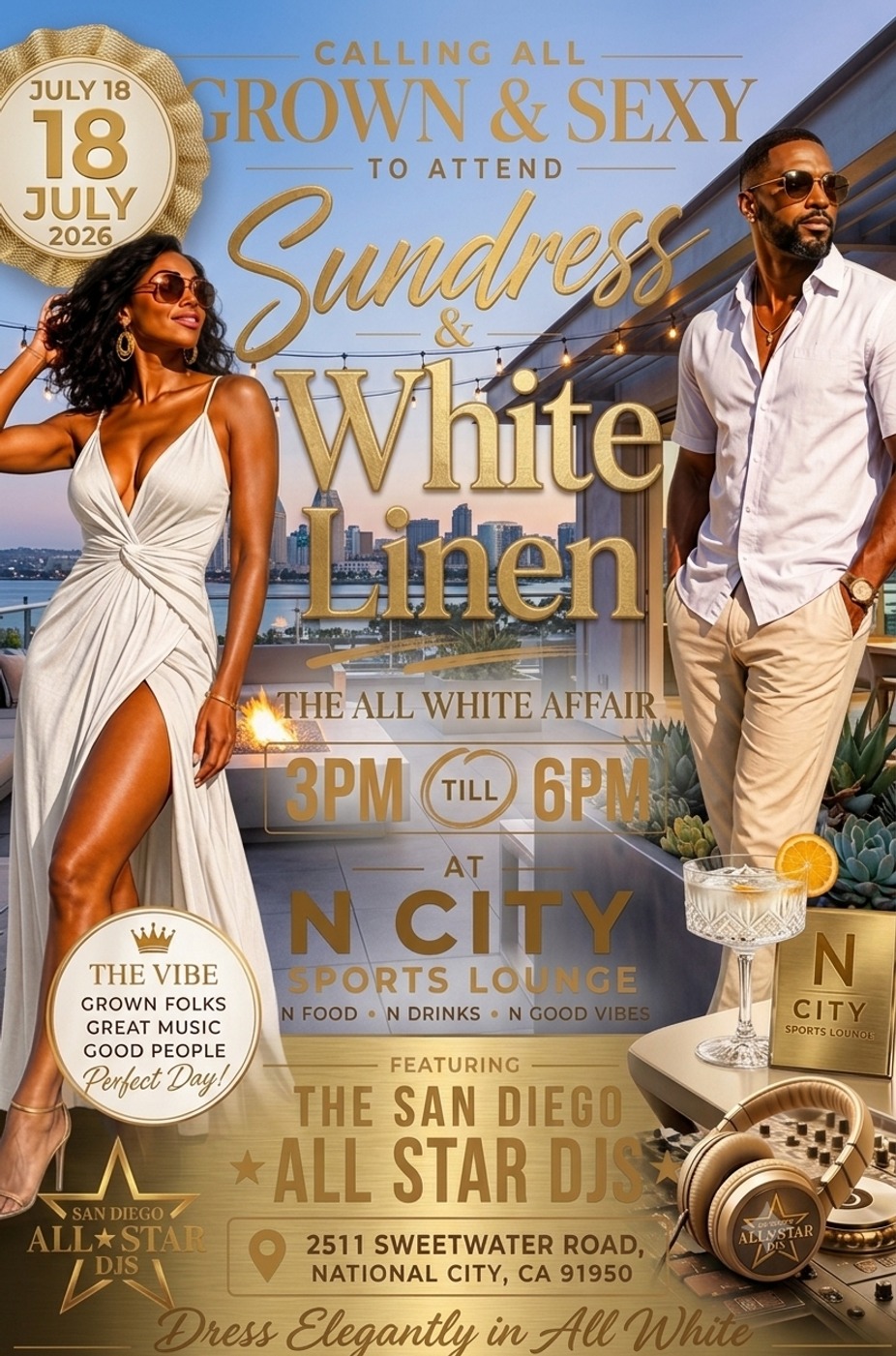 SUNDRESS AND WHITE LINEN DAY PARTY HOSTED ALL STAR DJS!!!! event photo