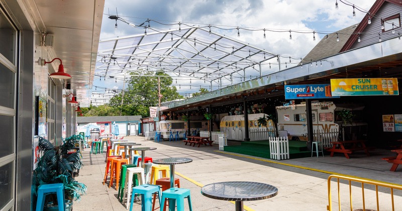 Exterior, outdoor seating space
