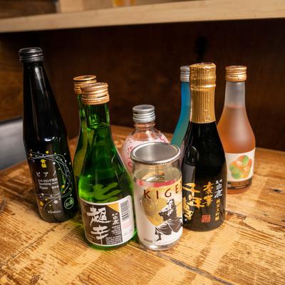Various bottles of Sake