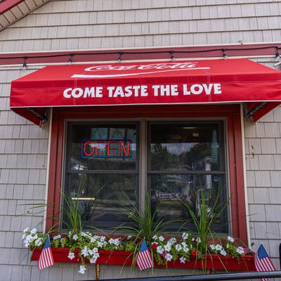 Window box with plants.