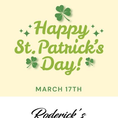 Happy St. Patrick's Day March 17.