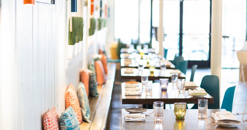 Fully set dining tables