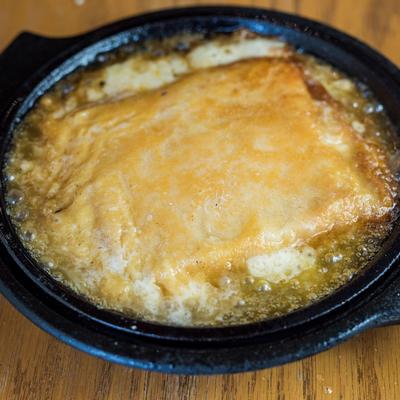 Baked meal in the bowl