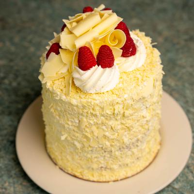 White raspberry cake.
