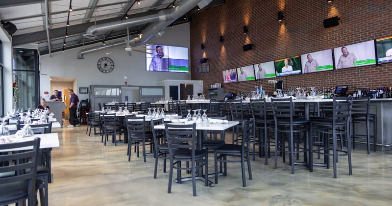 Interior, wide view of dining area