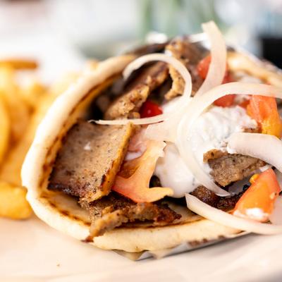 Ari's Famous Gyro Sandwich.