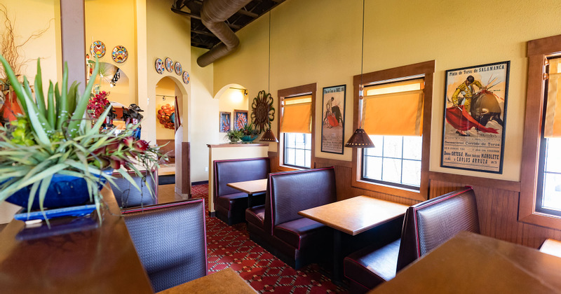 Interior, well lit seating area