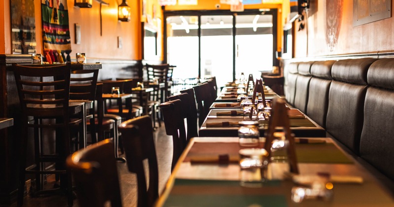 Interior, tables with tableware