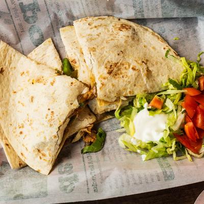 Chicken Quesadilla served