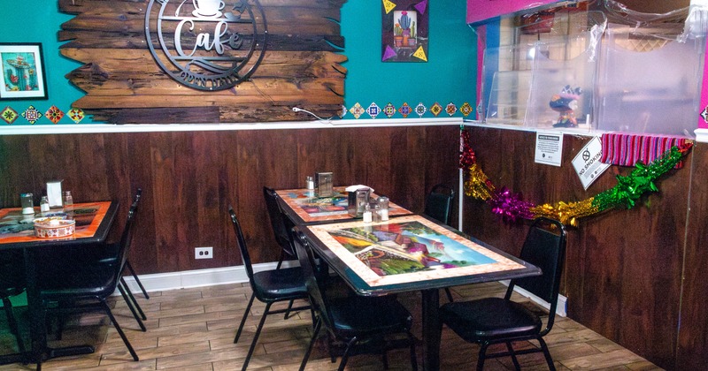 Interior, diner area, table, chairs