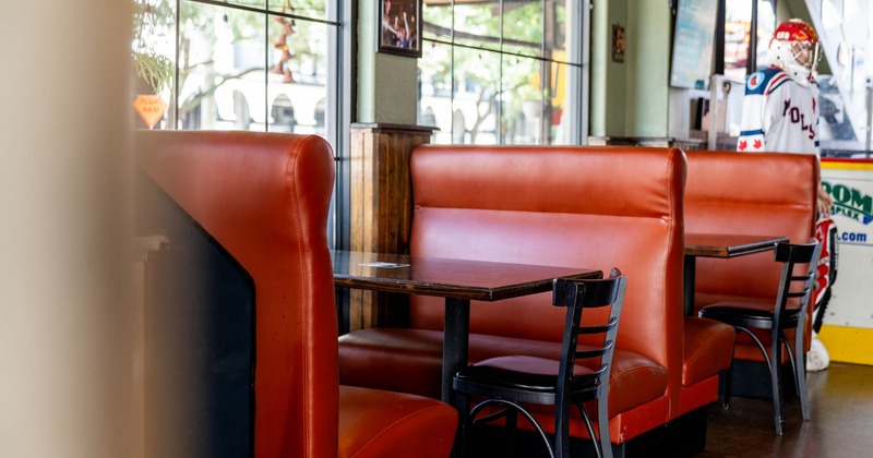 Interior, dining booths