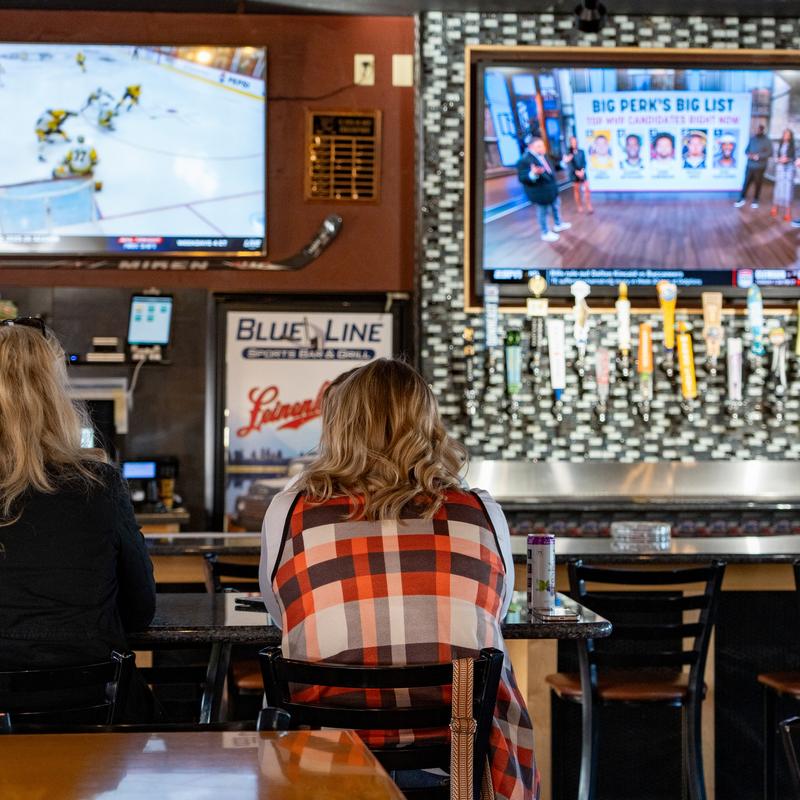 Bar with stools
