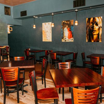 Indoor seating area.