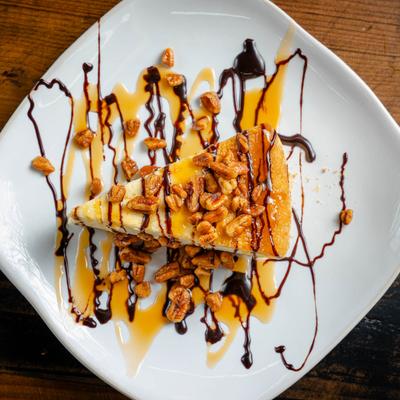 Corrie's Style NY Cheesecake, top down view.