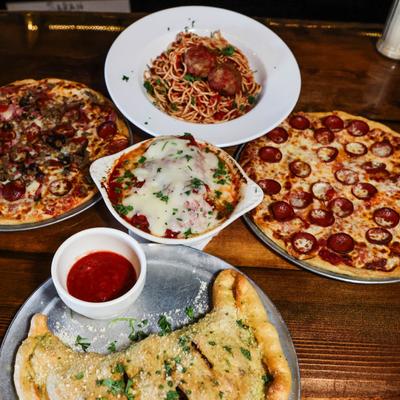 Assorted food dishes.