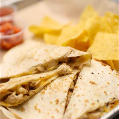 A closeup on quesadillas.