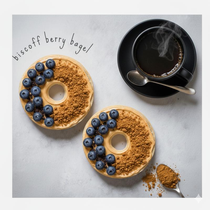 Biscoff berry bagel & Coffee photo