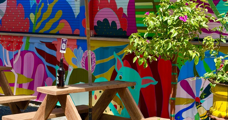 Exterior, tables and benches