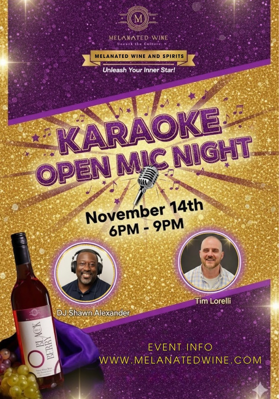 Karaoke Night at Melanated Wine! 🍷✨ event photo