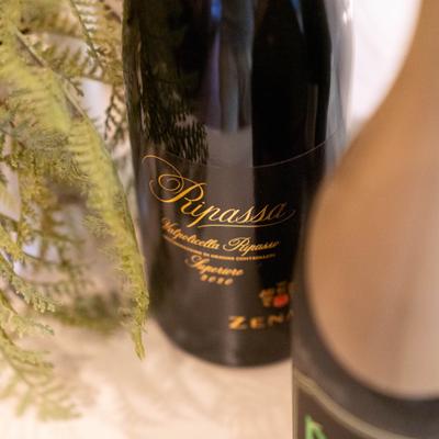 A bottle of red wine.