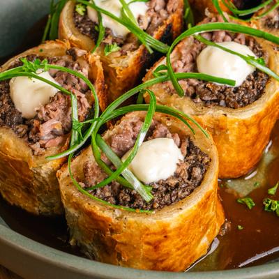 Wee Wellingtons, close-up.