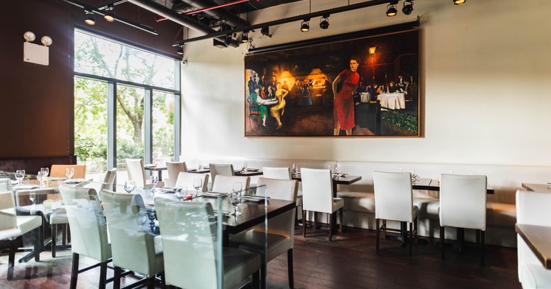 Interior, tables and chairs