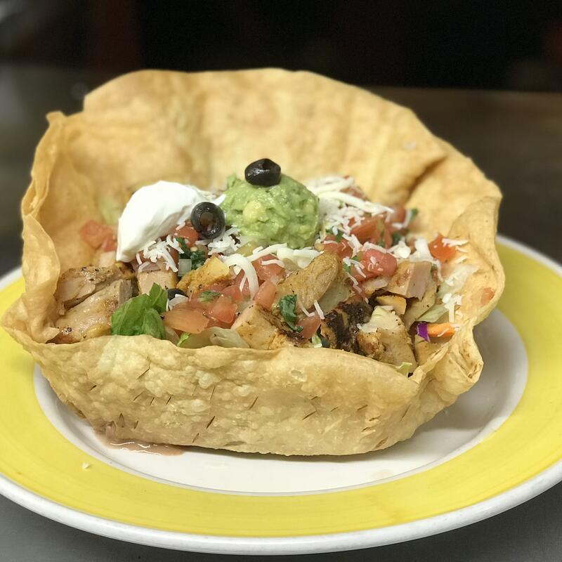 Flour Tostada Carne Asada or Grilled Chicken photo