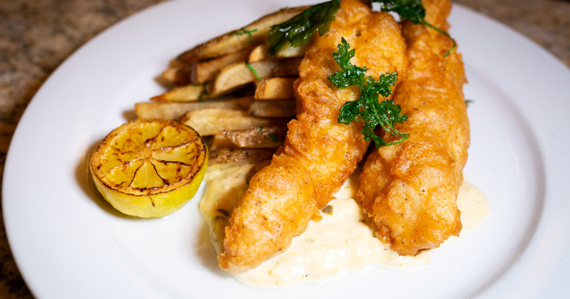 Fish and Chips served