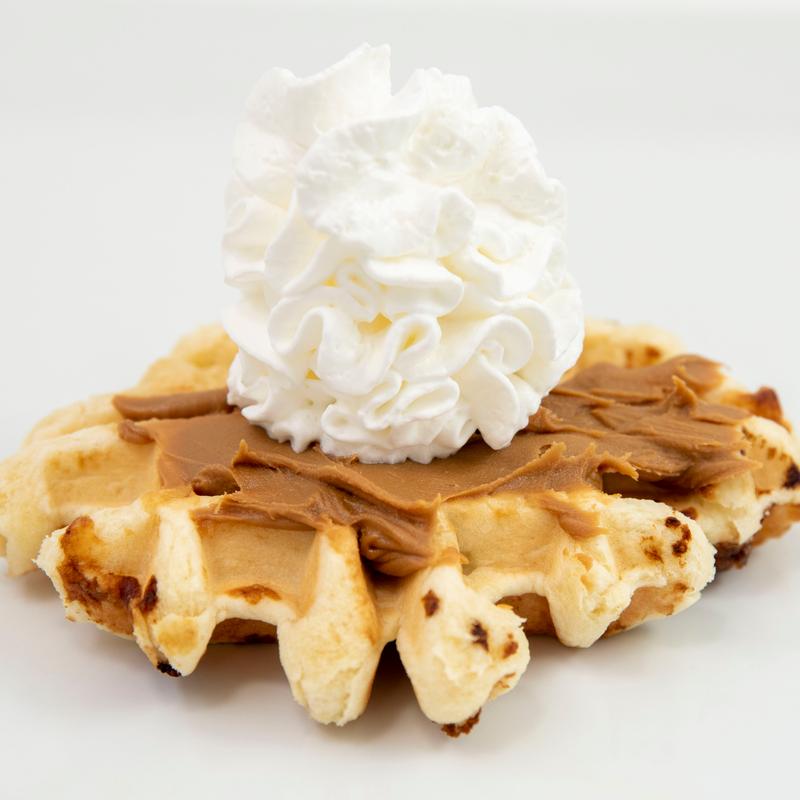 Liège Waffle with Cookie Butter and Whipped Cream photo