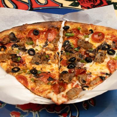 Hungry Hippo pizza slices.