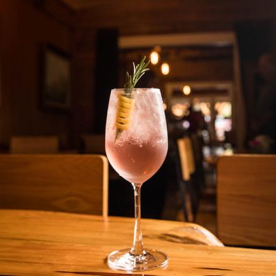 Glass of Zen and Tonic Cocktail drink, served