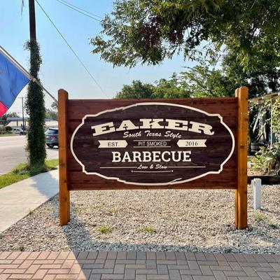 Exterior, Eaker Barbecue sign