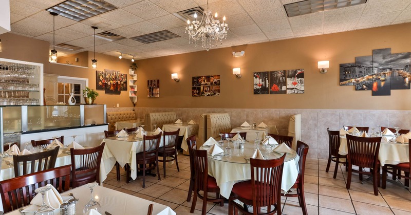 Interior, chairs and tables, restaurant booths