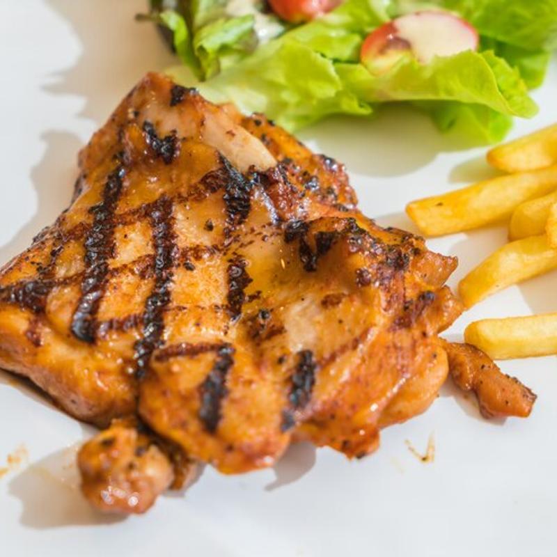 Grilled Chicken Breast & French Fries photo