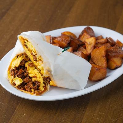 Breakfast Burrito with potatoes.