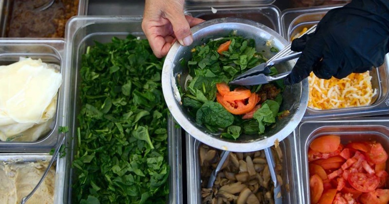 Crepe toppings being prepared