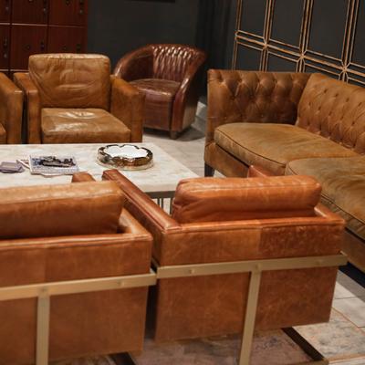 Lounging area with sofa and armchairs